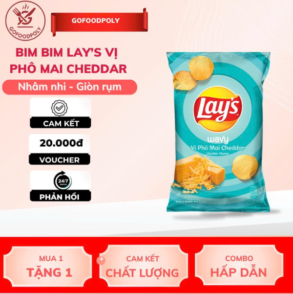 Bim bim Lays vị Phô mai CHEDDAR Gofoodpoly
