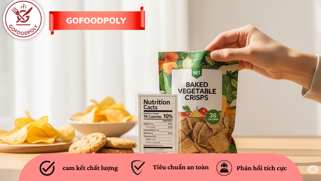 Lựa chọn bánh snack ít calo và tốt cho sức khỏe, thông tin calo trong 1 bịch bánh snack