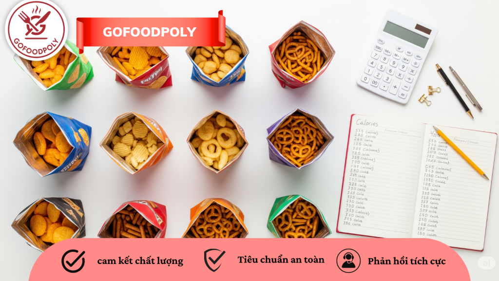 Các loại bánh snack với thông tin calo