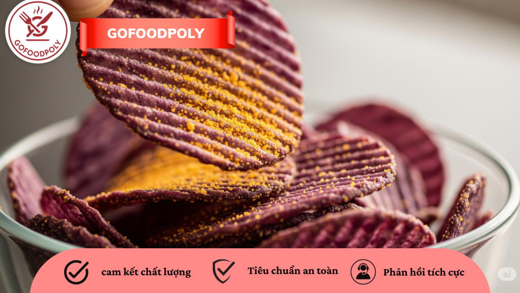 Bánh snack phô mai tím giòn tan với gia vị phông mai