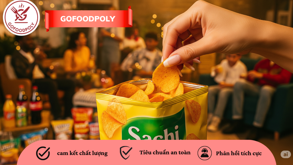Thưởng thức bánh snack Sachi cà ri gà tiện lợi